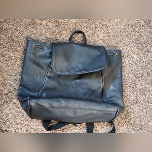 Black Leather Backpack